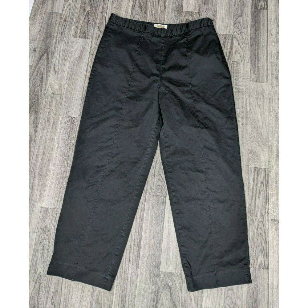 Talbots Womens Size 12 Stretch Side Zipper Cropped Black‎ Pants